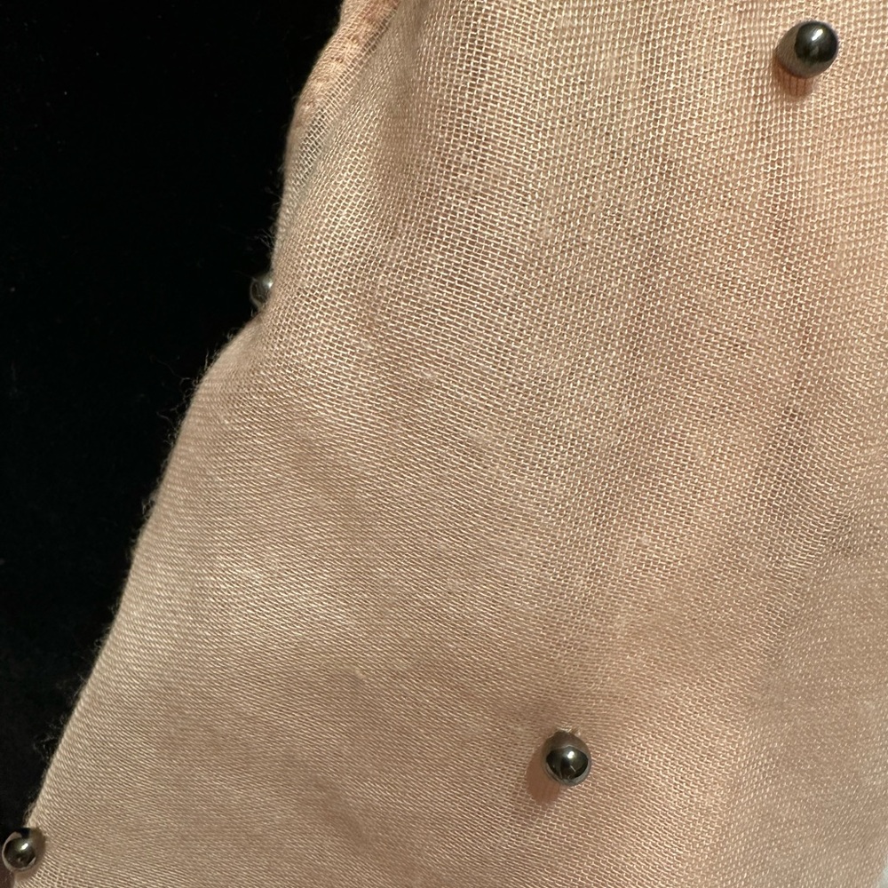 Elegant Peach Scarf w pearl shaped accents - Picture 2 of 2